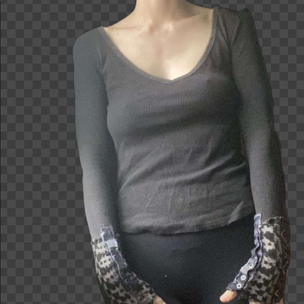XS free people black cuffed thermal